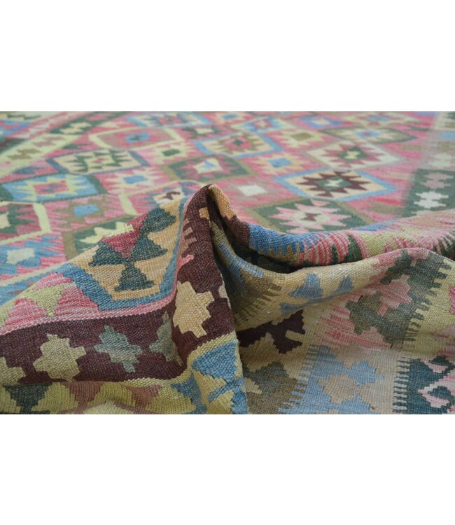 311x197 cm Handgewebte Orientalisch Wolle Kelim Teppich