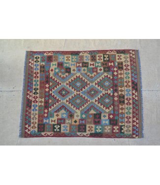 200x153 cm Hand Woven Afghan Wool Kilim Area Rug