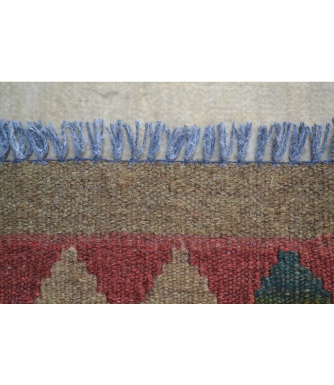 200x153 cm Handgemaakt Oosters Kelim Wol Vloerkleed