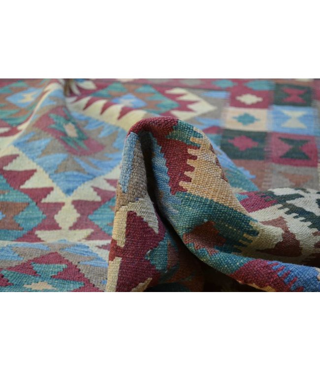 200x153 cm Handgewebte Orientalisch Wolle Kelim Teppich