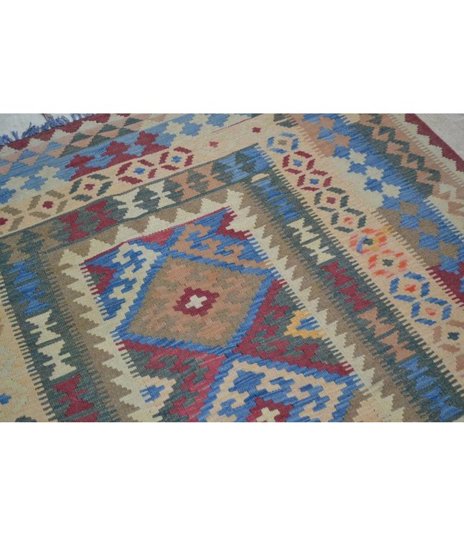 208x147 cm Handgewebte Orientalisch Wolle Kelim Teppich