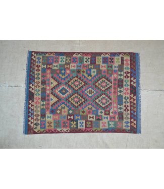 203x147 cm Hand Woven Afghan Wool Kilim Area Rug