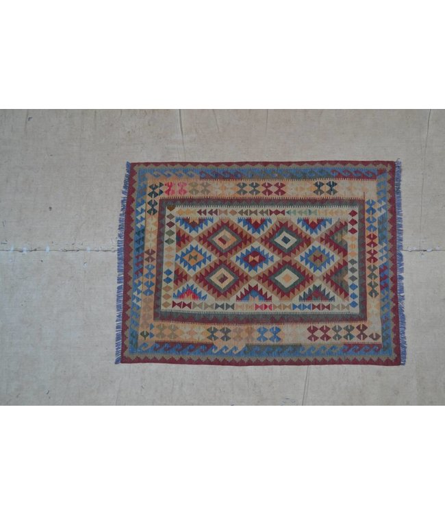 200x150 cm Hand Woven Afghan Wool Kilim Area Rug