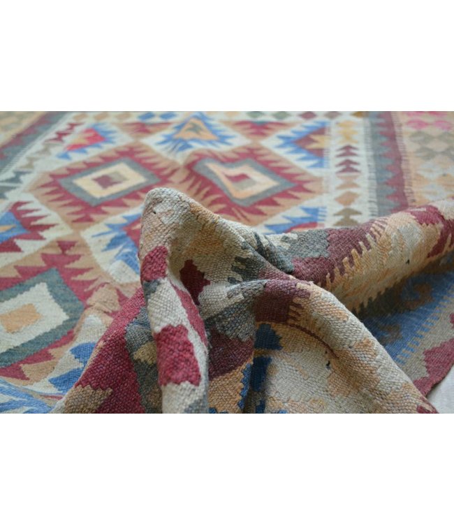 200x150 cm Handgewebte Orientalisch Wolle Kelim Teppich