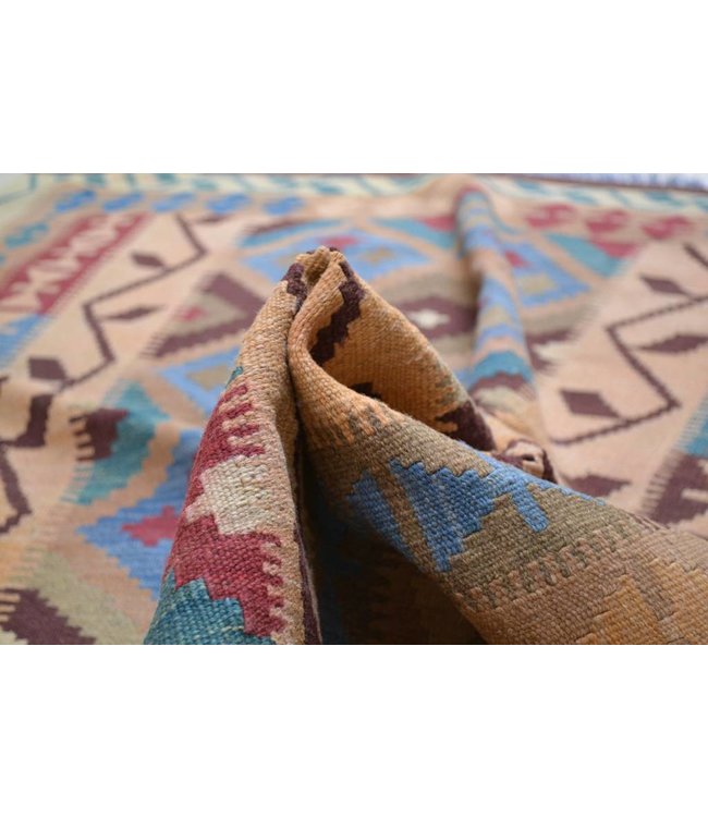 205x150 cm Hand Woven Afghan Wool Kilim Area Rug