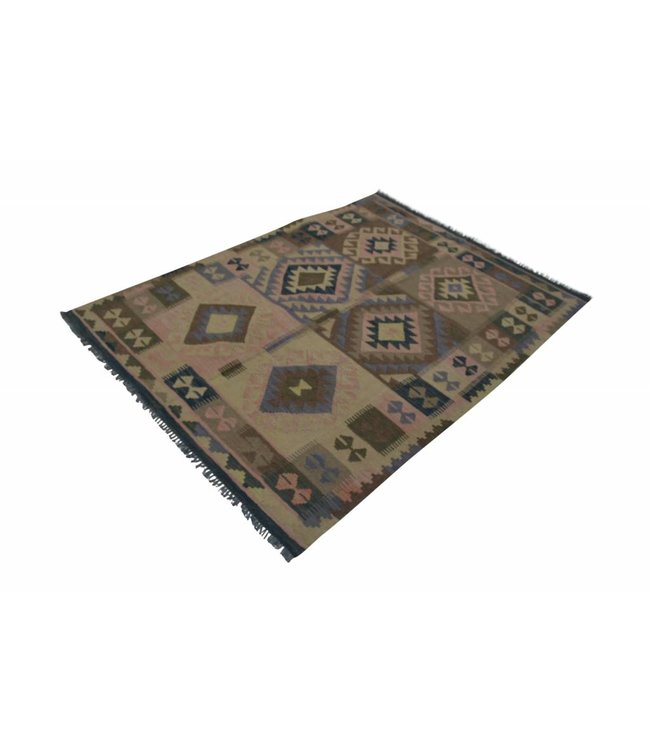 201x148 cm Hand Woven Afghan Wool Kilim Area Rug