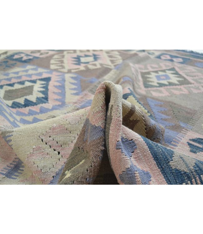 201x148 cm Hand Woven Afghan Wool Kilim Area Rug