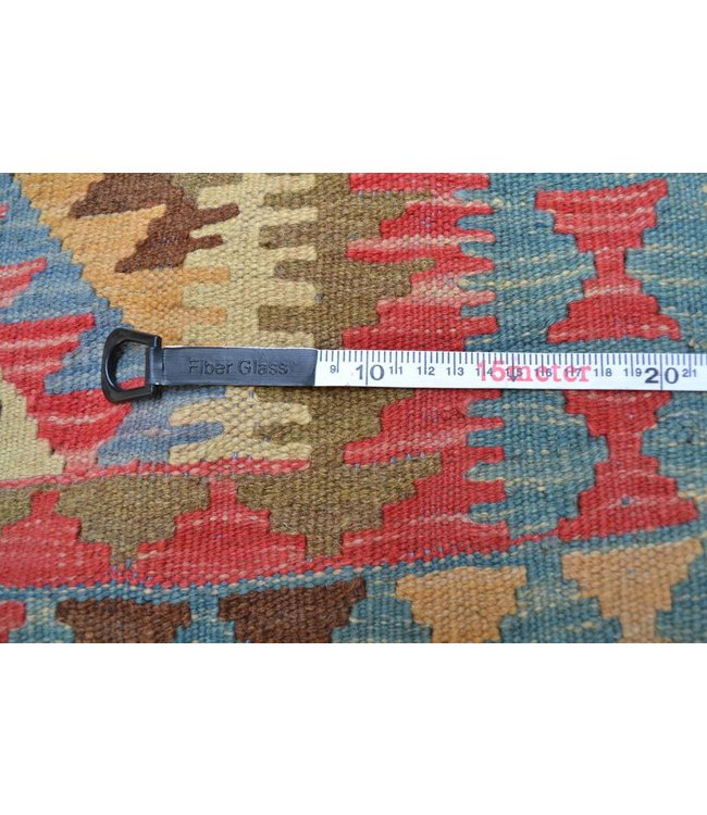 194x147 cm Hand Woven Afghan Wool Kilim Area Rug