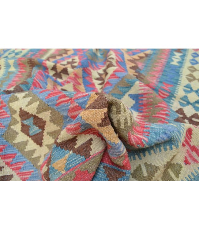 194x147 cm Handgewebte Orientalisch Wolle Kelim Teppich