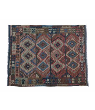 202x159 cm Hand Woven Afghan Wool Kilim Area Rug