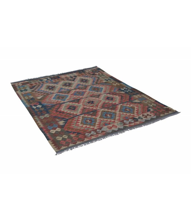 202x159 cm Hand Woven Afghan Wool Kilim Area Rug