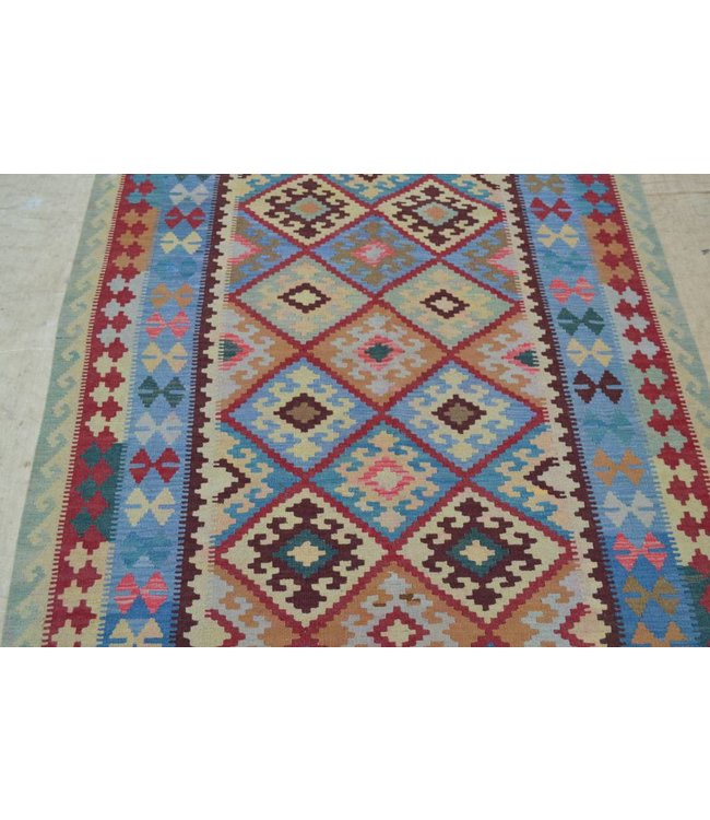 212x147 cm Handgewebte Orientalisch Wolle Kelim Teppich