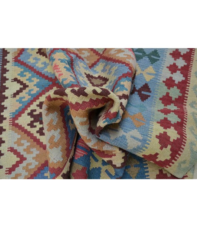 212x147 cm Hand Woven Afghan Wool Kilim Area Rug