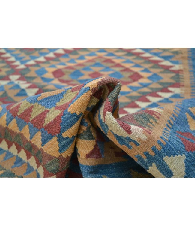 201x148 cm Hand Woven Afghan Wool Kilim Area Rug