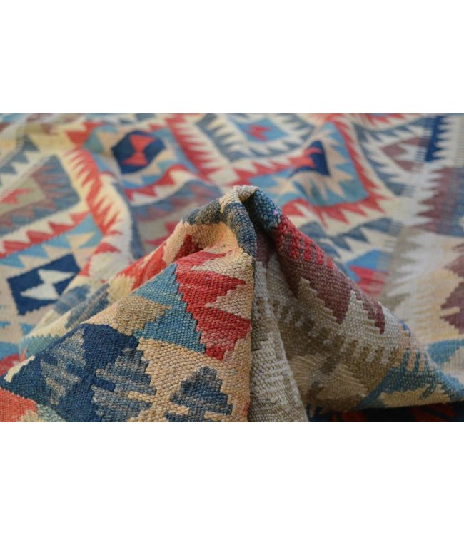 203x149 cm Hand Woven Afghan Wool Kilim Area Rug