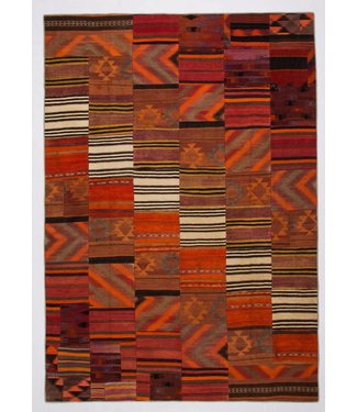 11.71x8.43 feet Patchwork Kilim carpet 357x250 cm