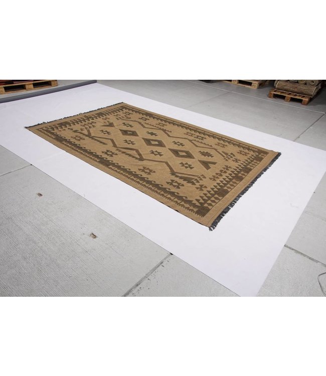 Handgemaakt Natural Kelim Wol Tapijt 298x190 cm