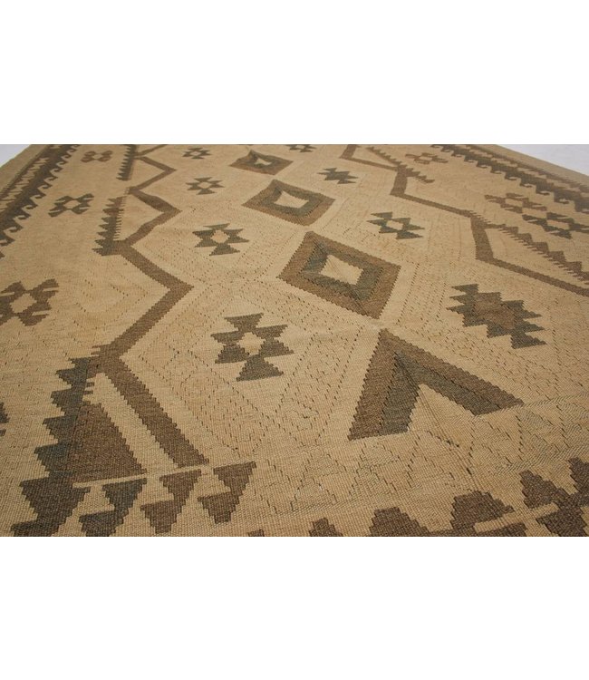 Handgemaakt Natural Kelim Wol Tapijt 298x190 cm