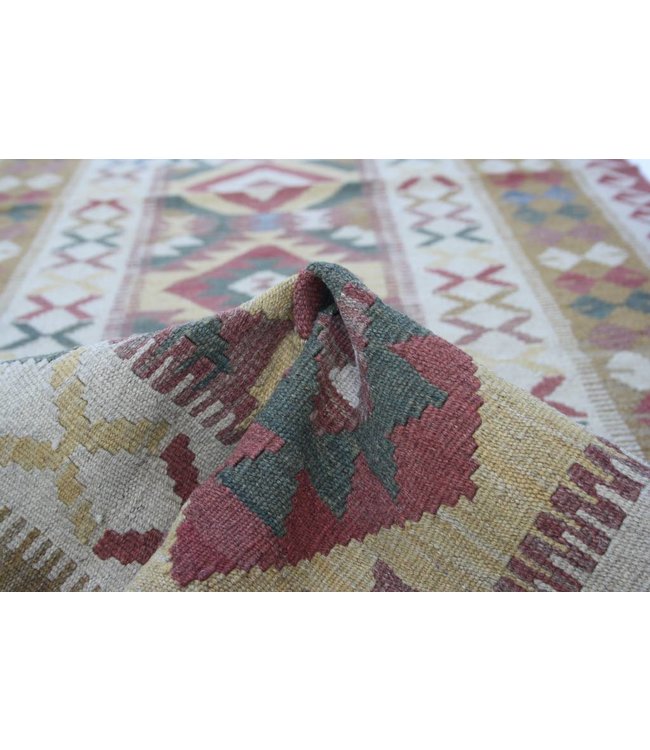 Handgewebte Orientalisch Wolle Kelim Teppich 211x101 cm