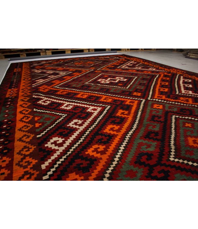 Handgemaakt Oosters Kelim Wol Vloerkleed 429x290 cm