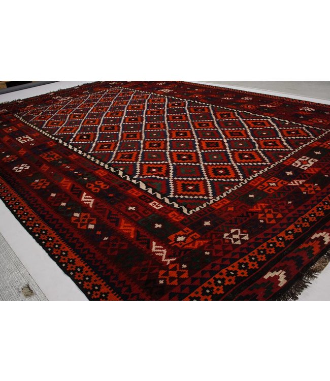 Hand Woven Afghan Wool Kilim Area Rug 393x267 cm