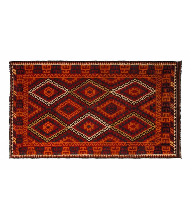 Hand Woven Afghan Wool Kilim Area Rug 304x177 cm