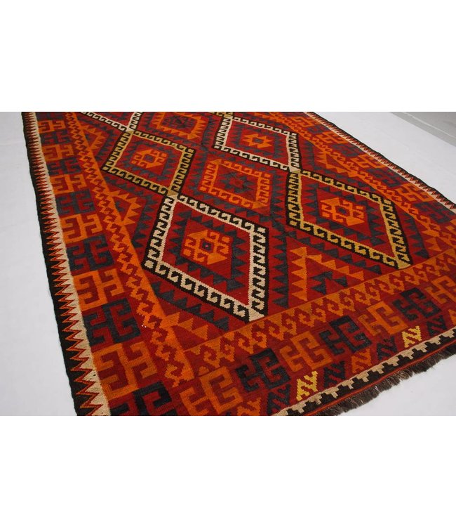 Hand Woven Afghan Wool Kilim Area Rug 304x177 cm