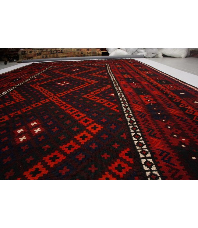 Handgewebte Orientalisch Wolle Kelim Teppich 433x226 cm