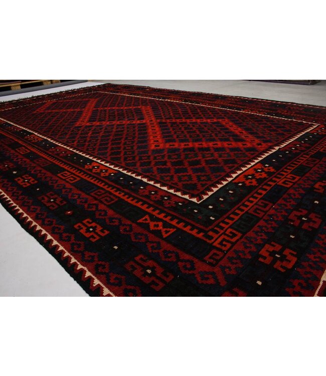 Hand Woven Afghan Wool Kilim Area Rug 413x259 cm