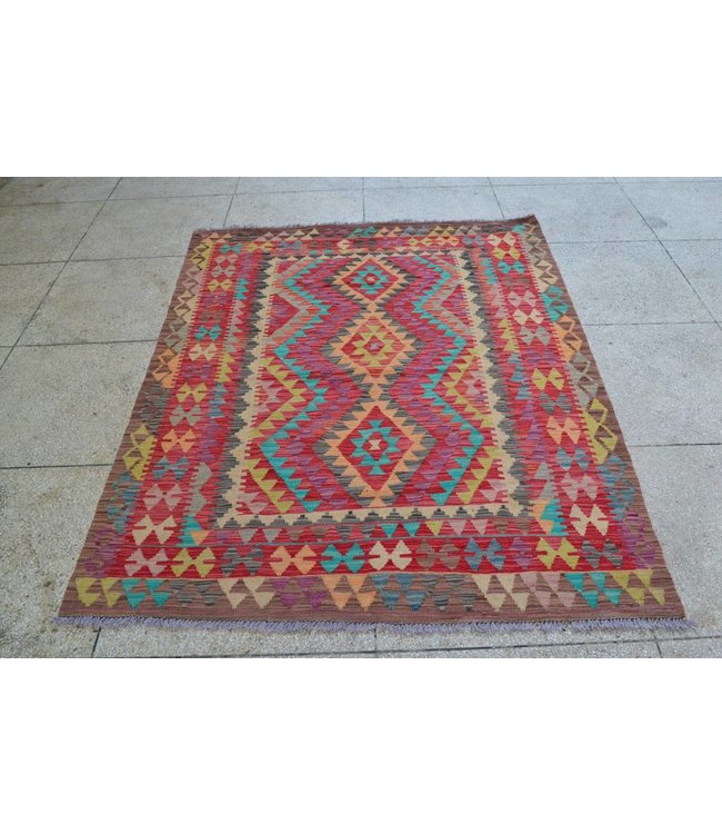 Hand Woven Afghan Wool Kilim Area Rug 200x153 cm
