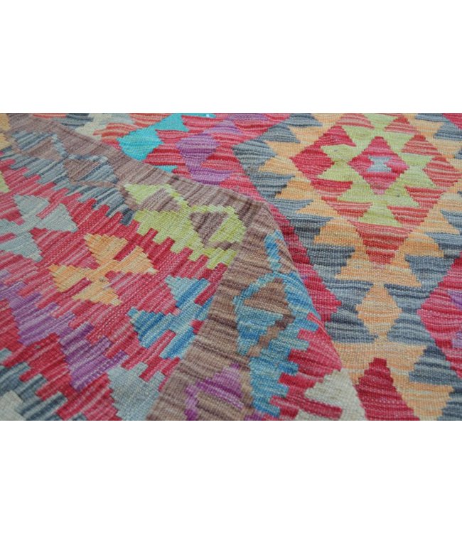 Hand Woven Afghan Wool Kilim Area Rug 200x153 cm