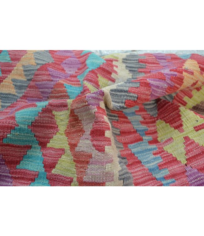 Hand Woven Afghan Wool Kilim Area Rug 200x153 cm