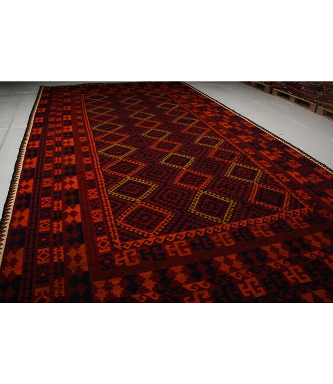 Hand Woven Afghan Wool Kilim Area Rug 575x304 cm