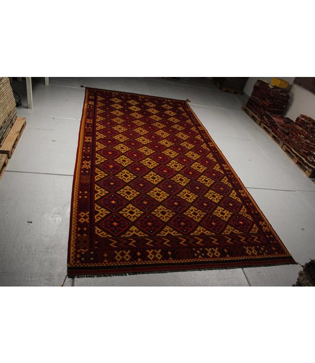 Hand Woven Afghan Wool Kilim Area Rug 580x292 cm