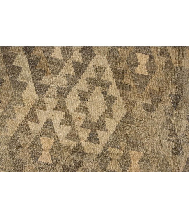 Handgewebte Braun Wolle Kelim Teppich 290x207 cm