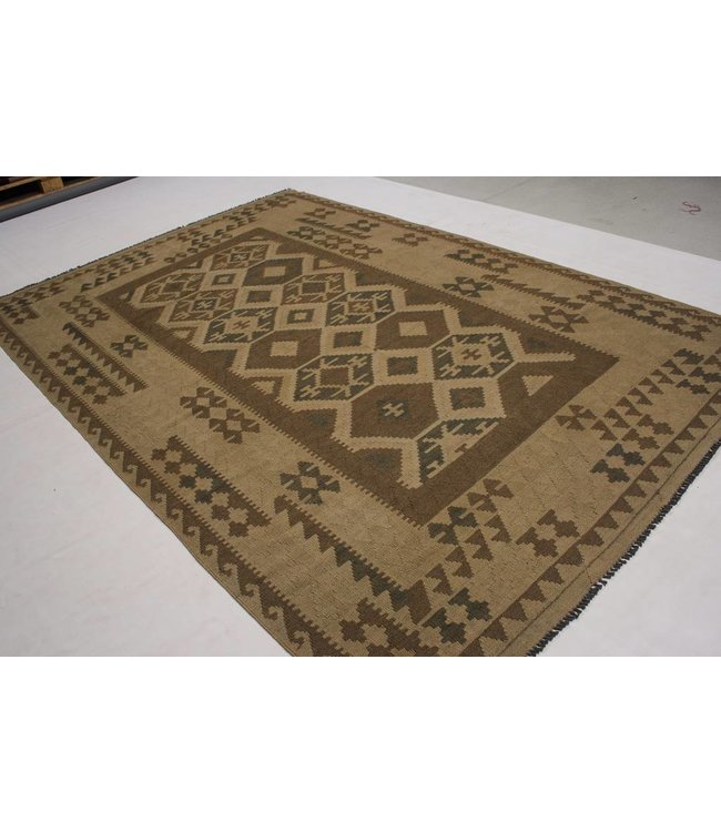 Handgemaakt Natural Kelim Wol Tapijt 295x194 cm