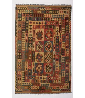 Hand Woven Afghan Wool Kilim Area Rug 305x191 cm