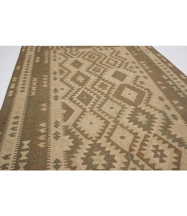 Handgemaakt Natural Kelim Wol Tapijt 300x190 cm