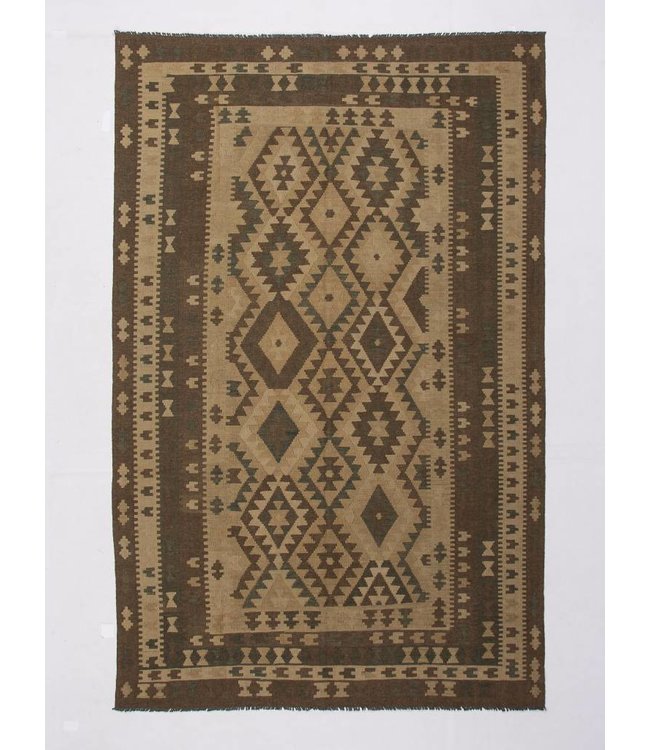 Handgemaakt Natural Kelim Wol Tapijt 300x190 cm