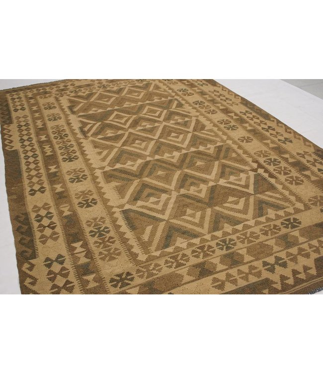 Handgemaakt Natural Kelim Wol Vloerkleed 300x190 cm