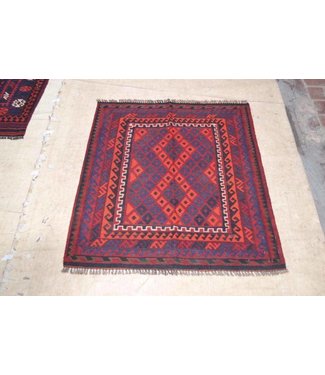 Hand Woven Afghan Wool Kilim Area Rug 106 x 94 cm