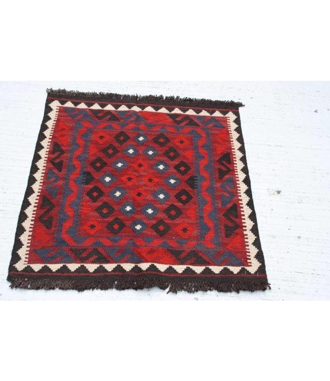 Hand Woven Afghan Wool Kilim Area Rug 97x86 cm