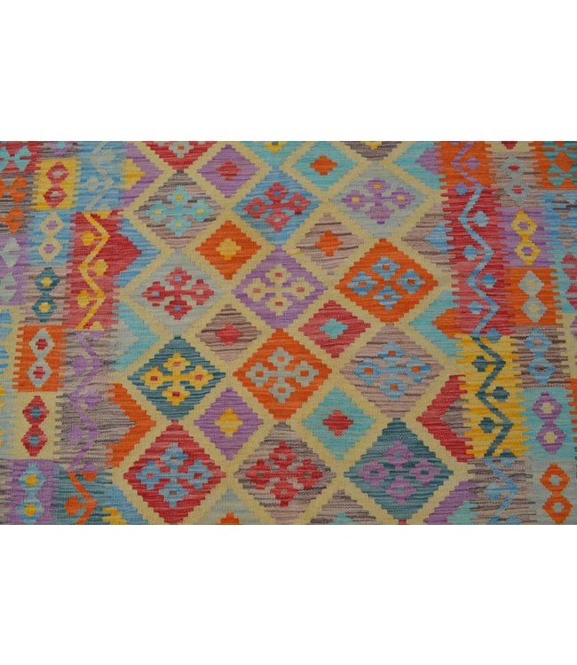 Handgewebte Orientalisch Wolle Kelim Teppich 253x179cm