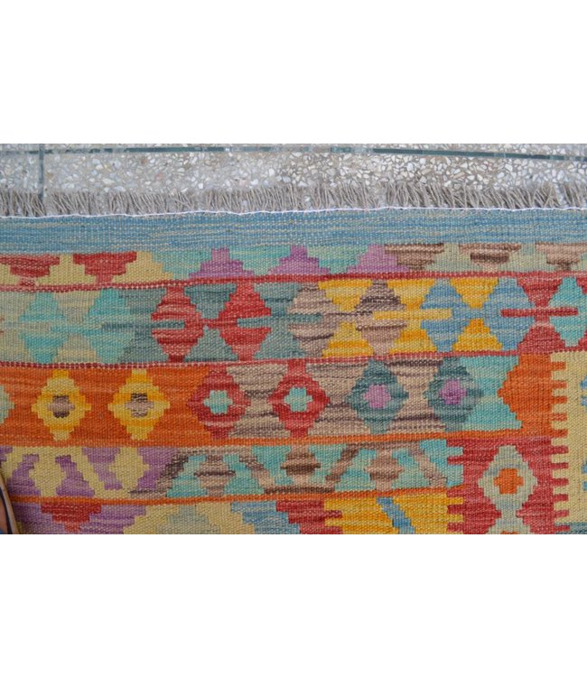 Handgemaakt Oosters Kelim Wol Vloerkleed 253x179cm