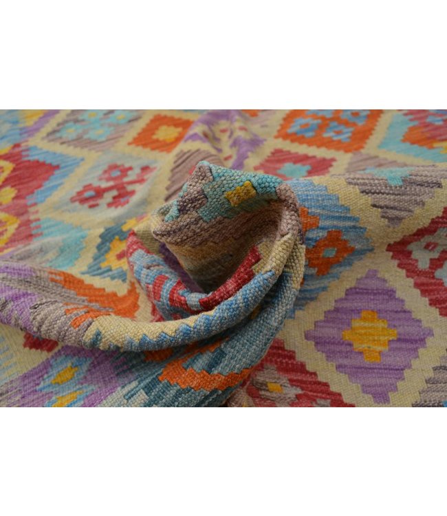 Handgewebte Orientalisch Wolle Kelim Teppich 253x179cm