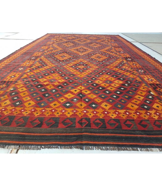 Handgemaakt Oosters Kelim Wol Vloerkleed 472x270 cm