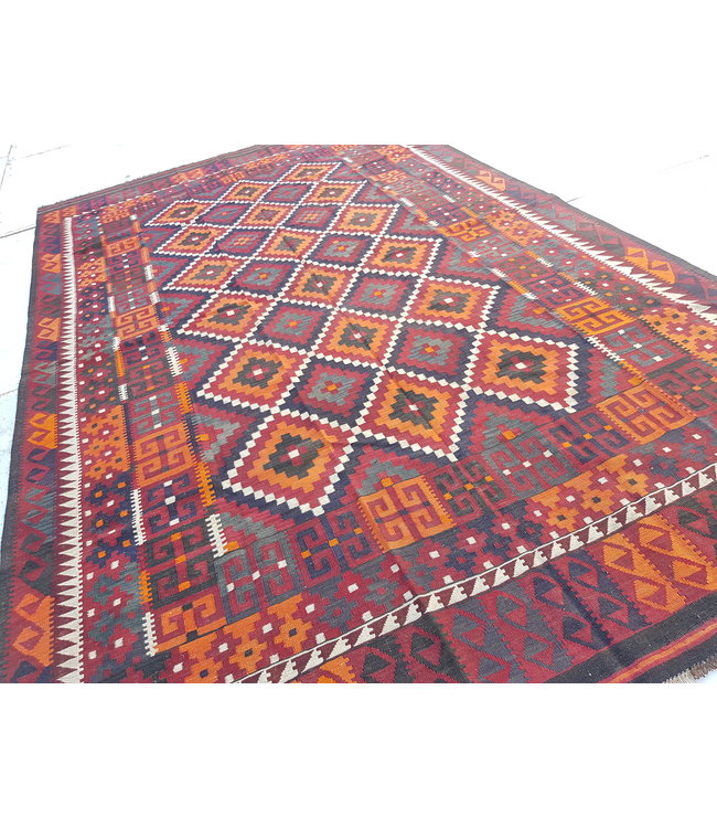 Hand Woven Afghan Wool Kilim Area Rug 439x273 cm