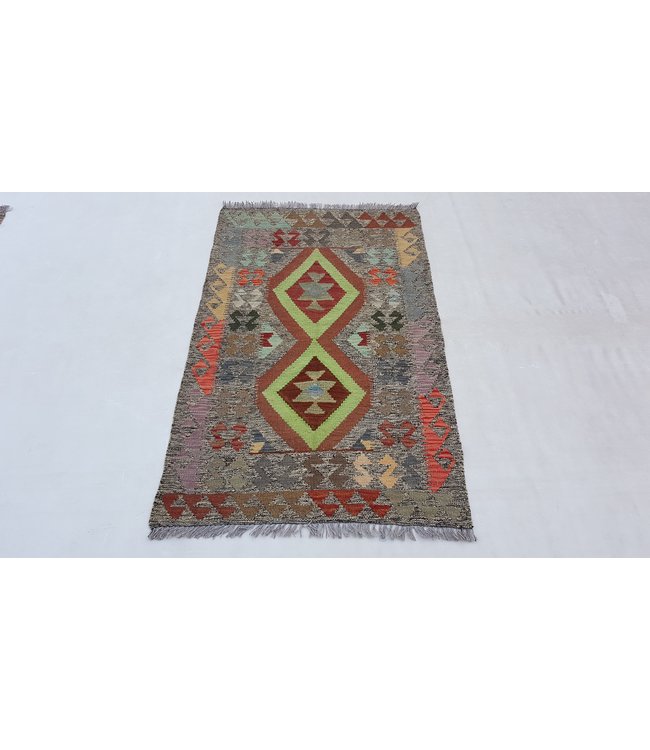 Handgemaakt Oosters Kelim Wol Vloerkleed 125 x 77 cm