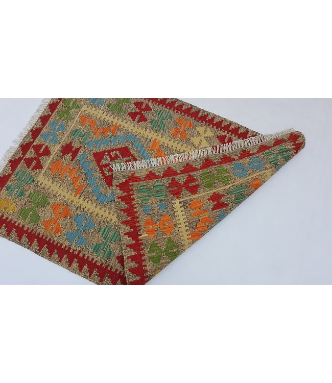 Handgemaakt Oosters Kelim Wol Vloerkleed 123 x 87 cm