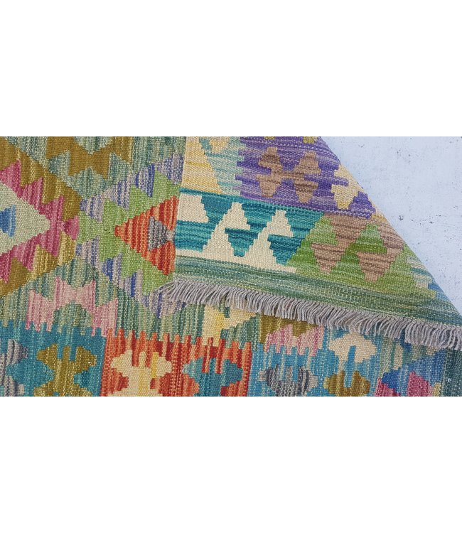 Hand Woven Afghan Wool Kilim Area Rug 126 x 80 cm